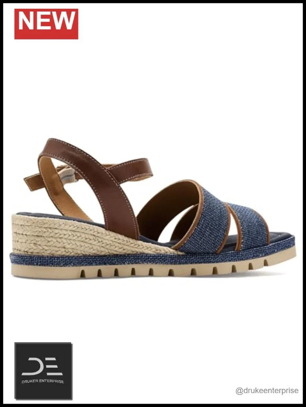 Espadrille Wedge Sandals Open Toe Ankle Strap Jute Midsole Cotton Leather